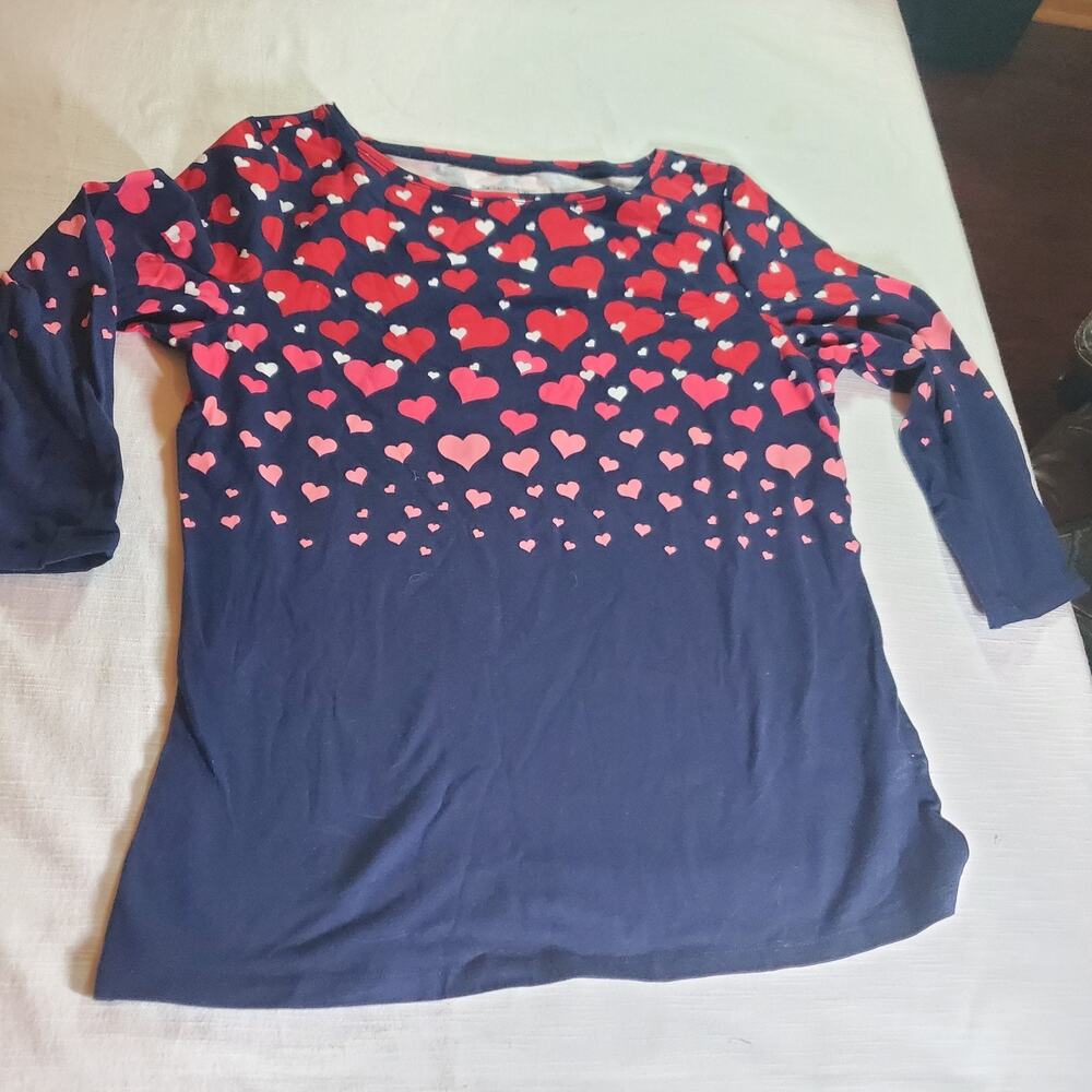 Talbots Women's Petite Blouse Shirt Size M Multicolor 3/4 Sleeve